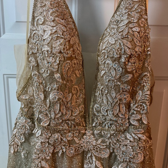 Gold & Silver Sparkle Prom Dress - Picture 3 of 6